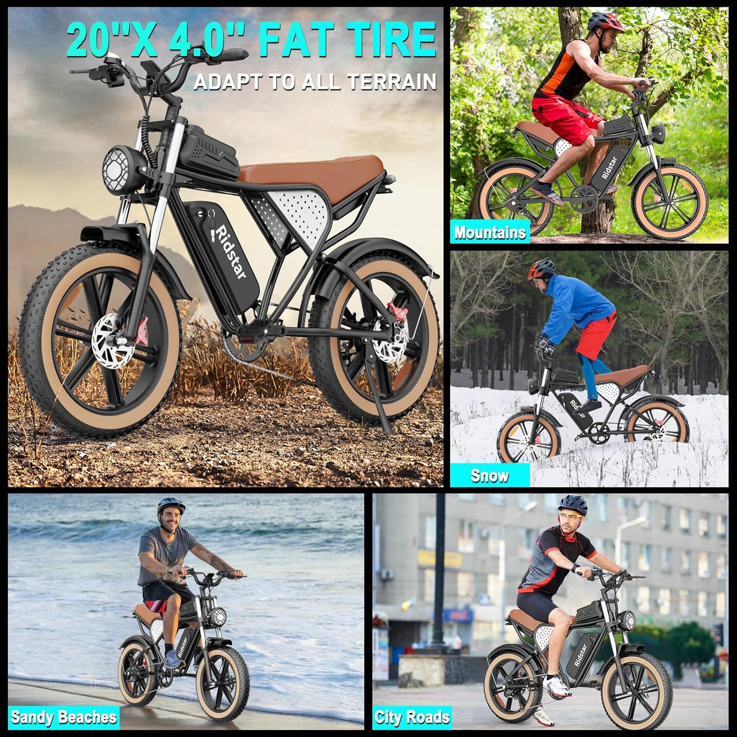 Electric Bike Q20, 2000W, 37Mph, 20 Fat Tires