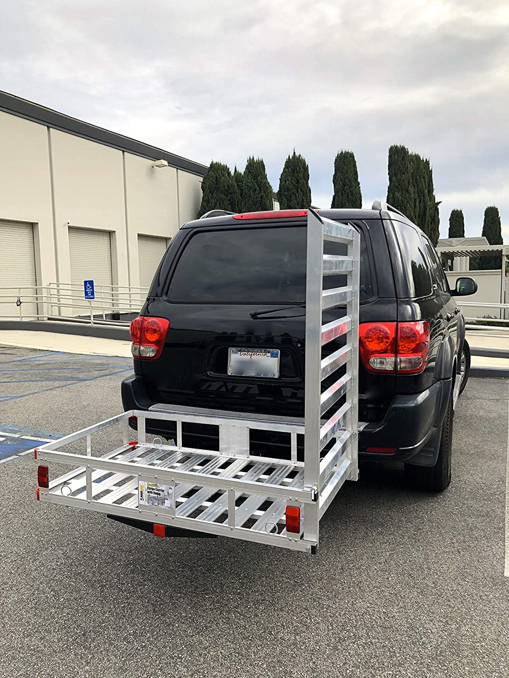80779 Aluminum Hitch Mount Cargo Carrier with 47?测?? Long Ramp, 1 Pack