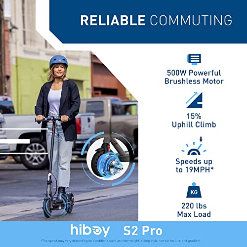 Hiboy S2 Pro Folding Electric Scooter, 500W Motor, 10 Solid Tires
