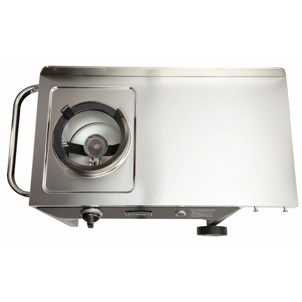 Cuisinart Outdoor Wok Station, 50,000 BTU Propane Outdoor Wok Burner w Prep Table, 14?测?? Carbon Steel Wok for Stir Fry, Searing, BBQ ?? Black