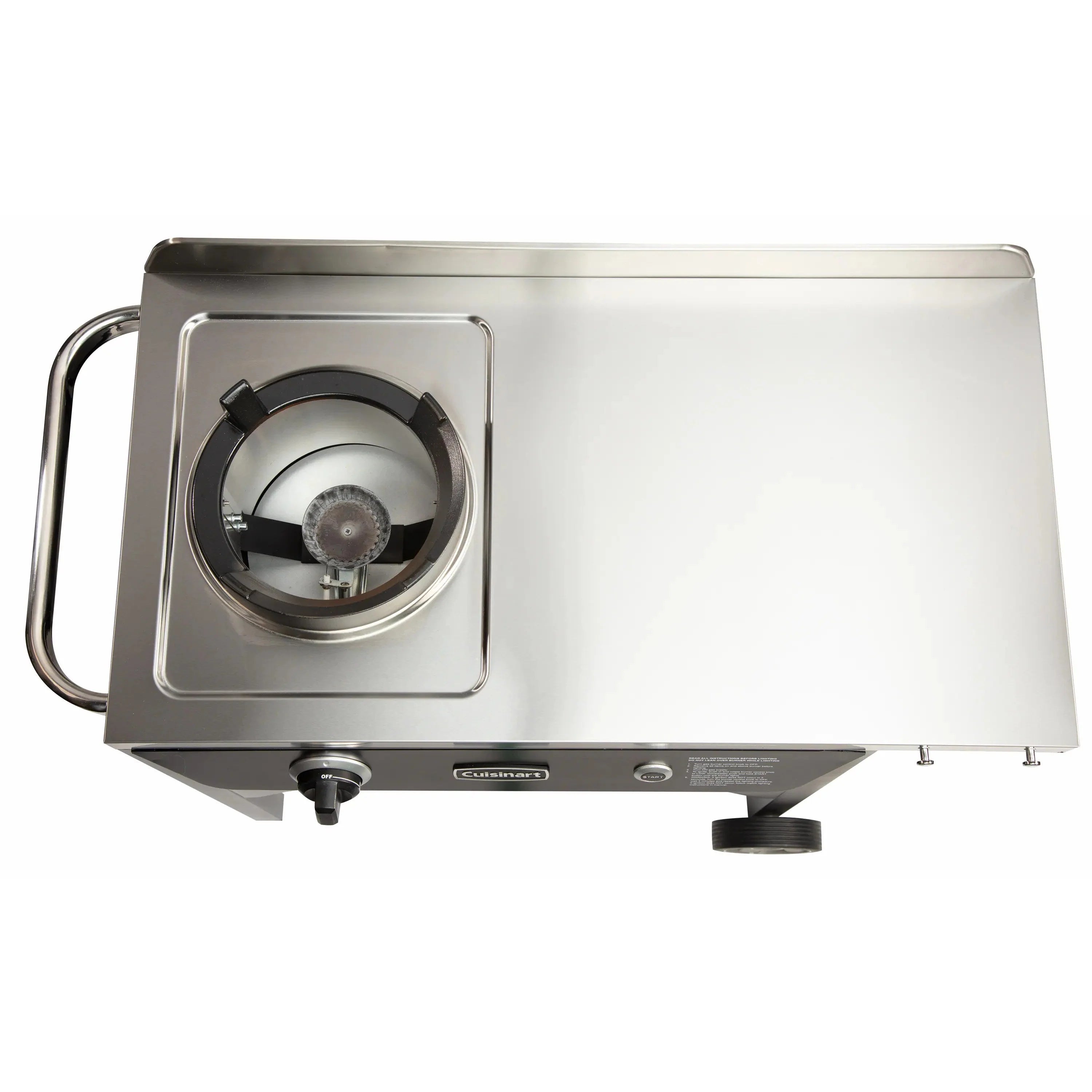 Cuisinart Outdoor Wok Station, 50,000 BTU Propane Outdoor Wok Burner w Prep Table, 14?测?? Carbon Steel Wok for Stir Fry, Searing, BBQ ?? Black
