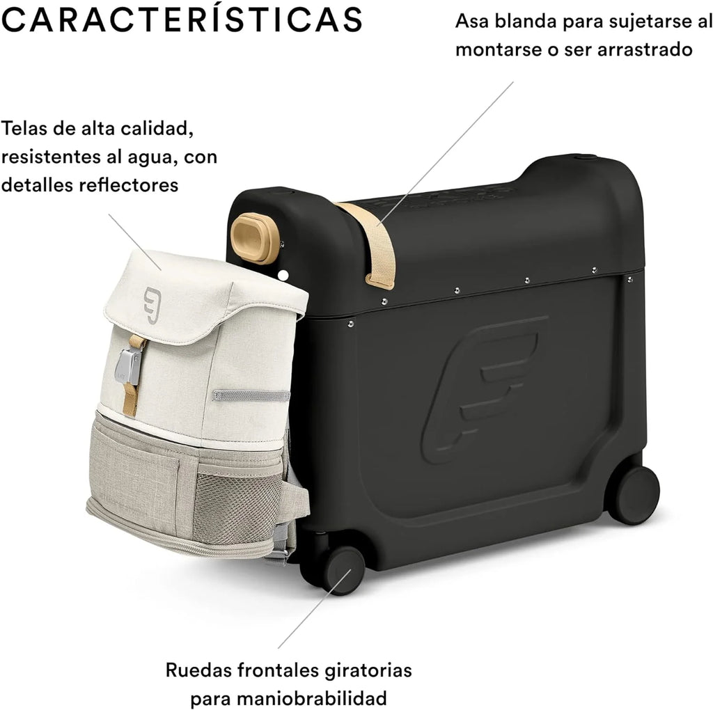JetKids by Stokke Travel Bundle - Includes Kid's Ride-On Suitcase & In-Flight Bed + Crew BackPack - Best for Ages 3-7