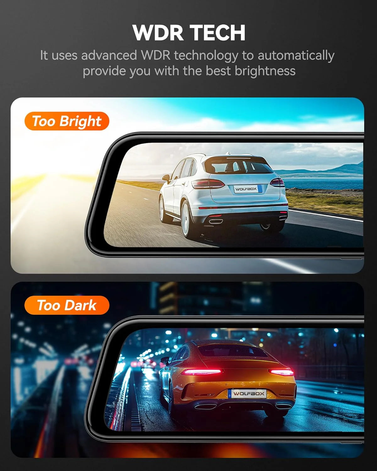 12 4K Mirror Dash Cam Backup Camera, 2160P Full HD Smart Rearview Mirror for Cars & Trucks, Front and Rear View Dual Cameras, Night Vision, Parking Assistance, Free 32GB Card & GPS