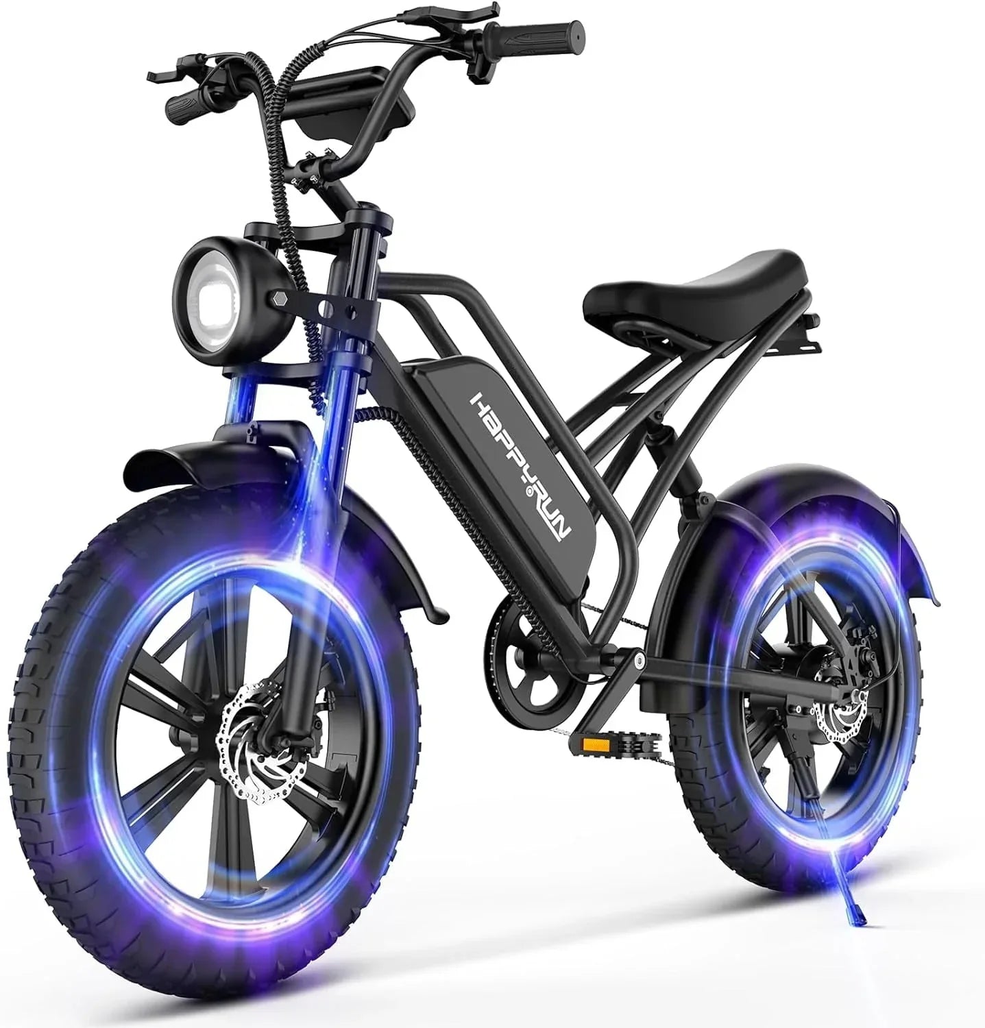 Happyrun Electric Bike for Adults 20 Fat tire with 750W Motor Ebike 48V 18AH Removable Battery 20MPH & 68 Miles