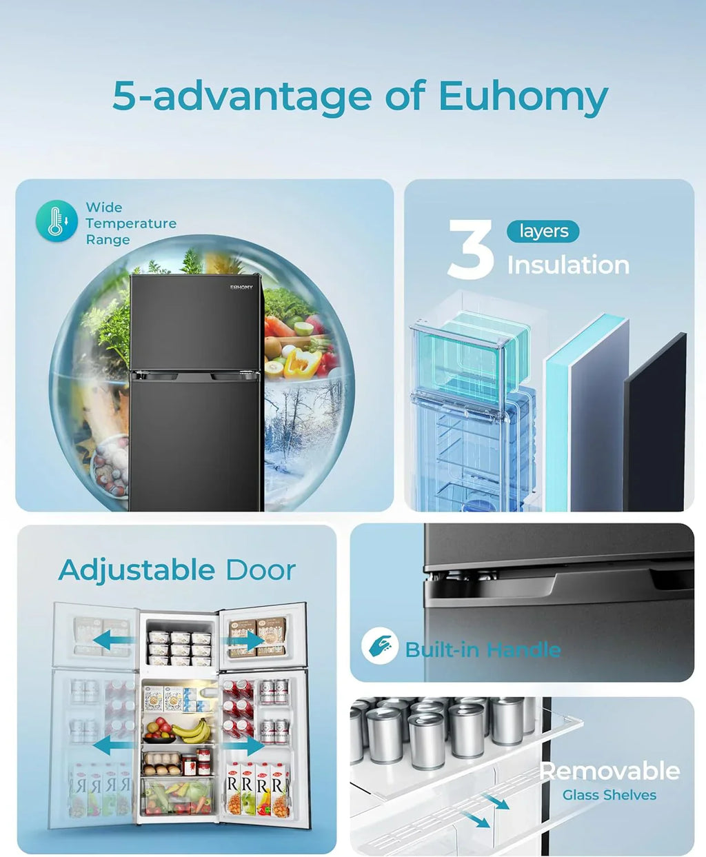 3.2 Cu.Ft Mini Fridge with Freezer ?? 2-Door Compact Refrigerator for Bedroom, Dorm, Office or Apartment, Silver3.2 Cu.Ft Mini Fridge with Freezer ?? 2-Door Compact Refrigerator for Bedroom, Dorm, Office or Apartment, Silver