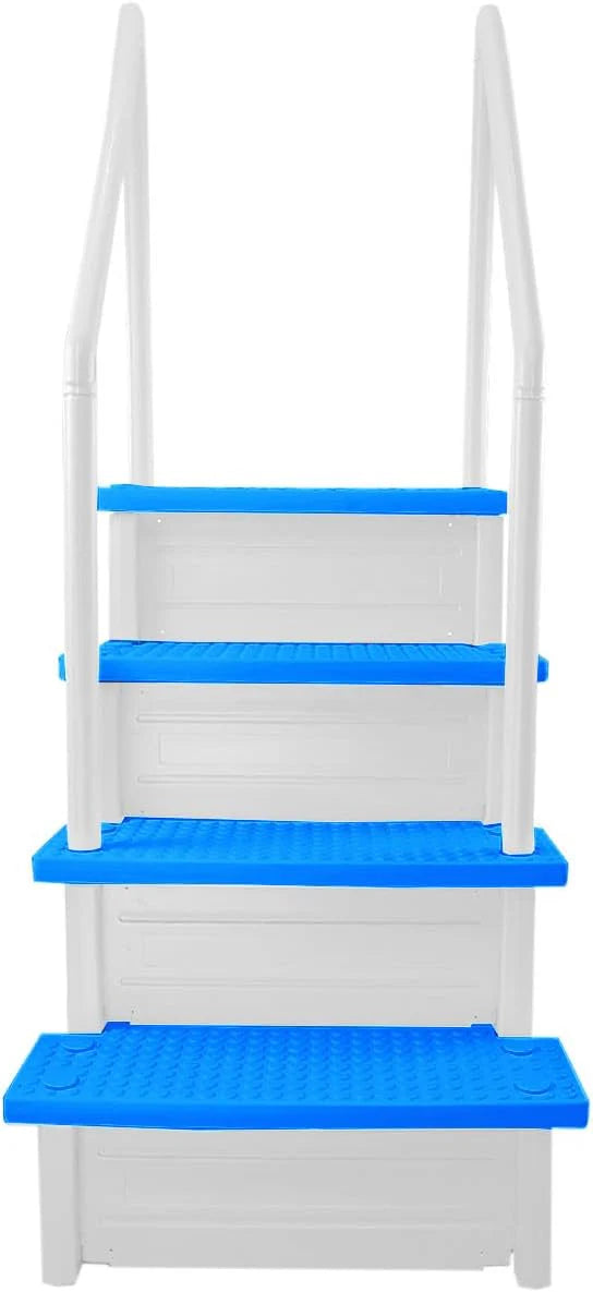Select Anti-Slip in-Pool Steps | Gray | for Above Ground Swimming Pools | Can Mount to Decks 48 to 54 H | Safety Stairs Capacity Up to 300 lbs