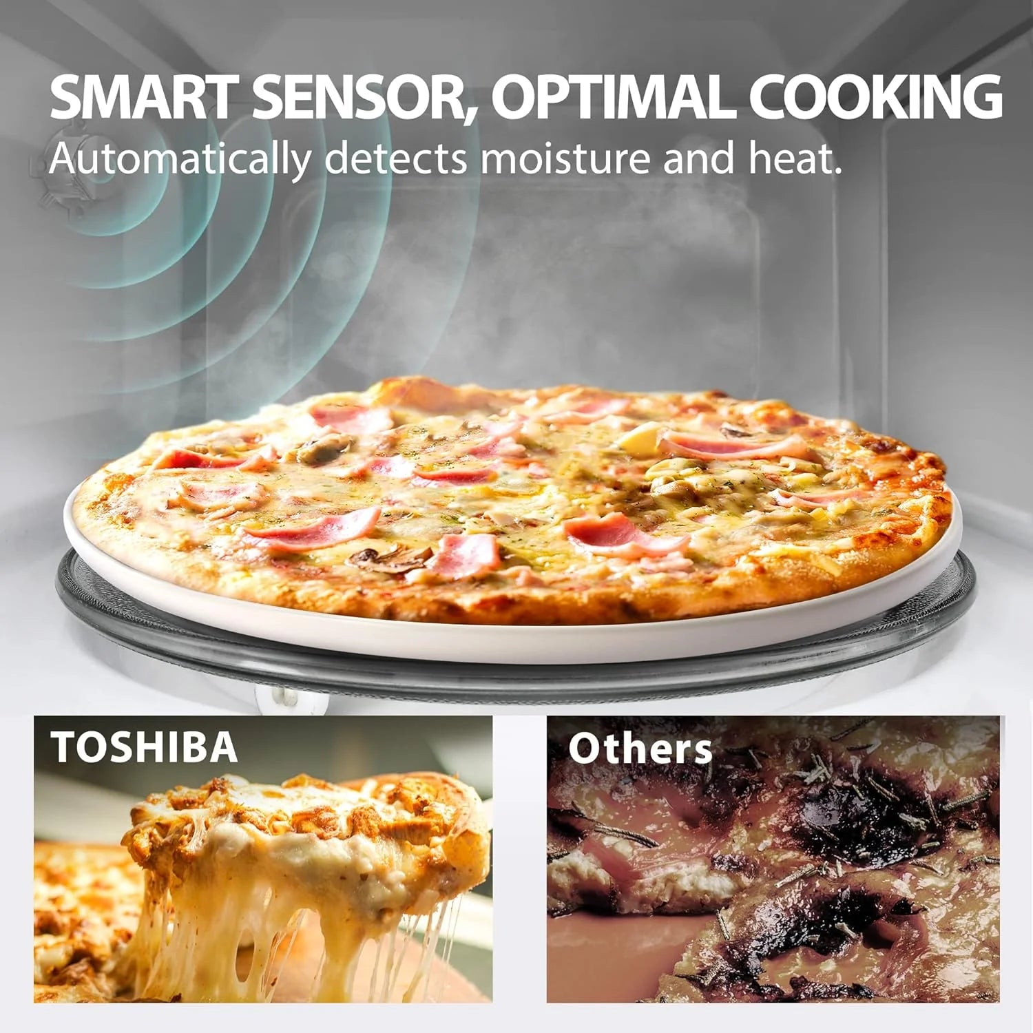 TOSHIBA 4-in-1 ML-EC42P(SS) Countertop Microwave Oven, Smart Sensor, Convection, Air Fryer Combo, Mute Function, Position Memory 13.6 Turntable, 1.5 Cu Ft, 1000W, Silver