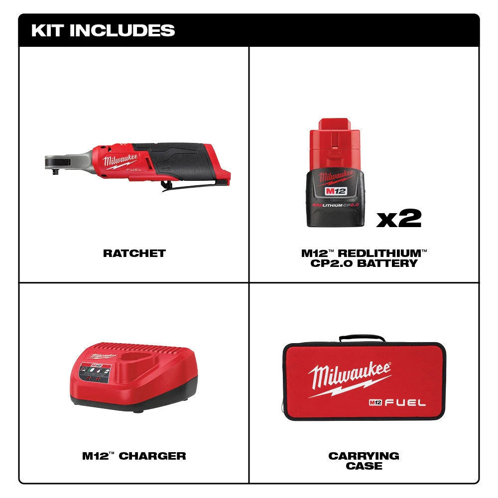 M12 FUEL 1/4 High Speed Cordless Ratchet Kit