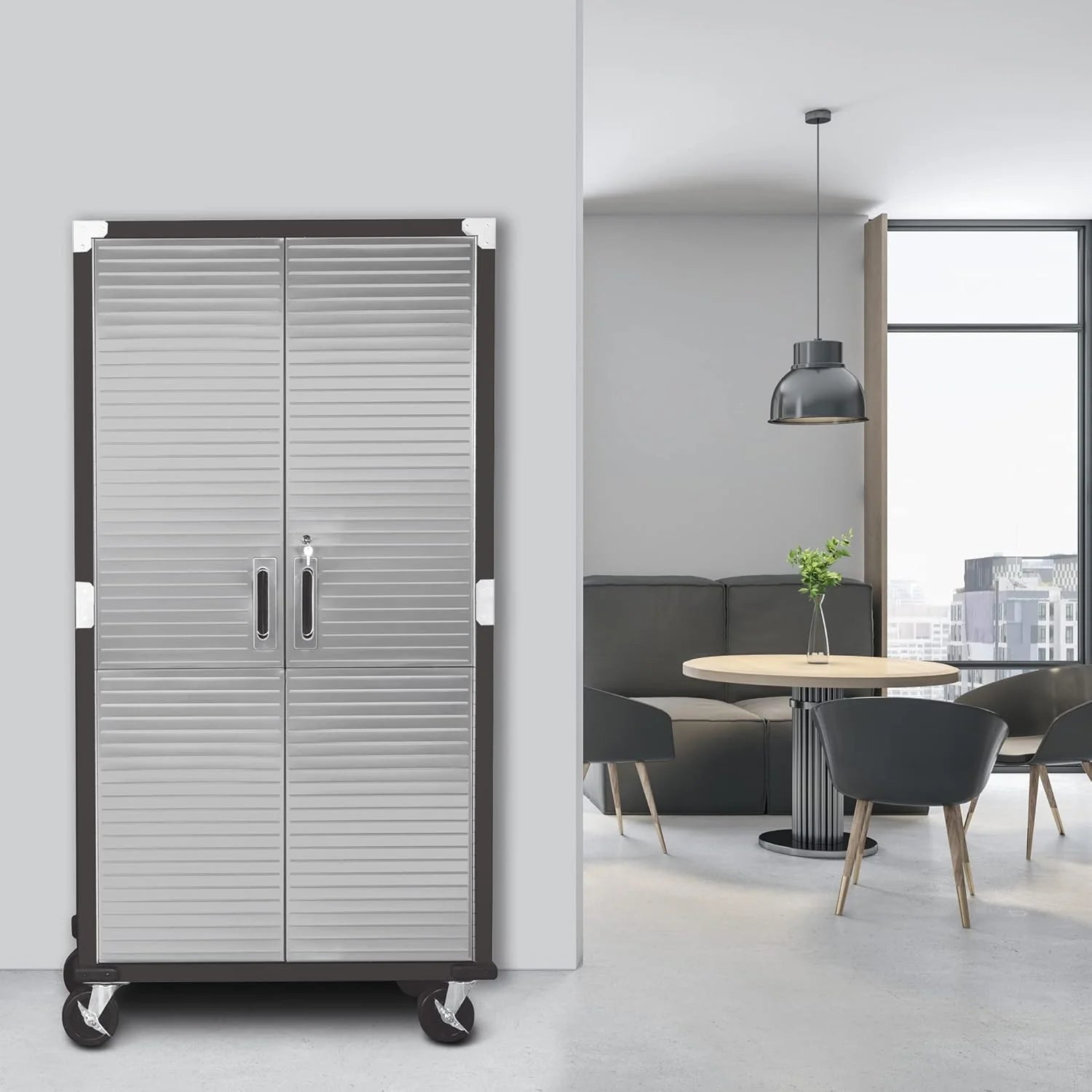 Seville Classics UltraHD Steel Storage Cabinet, 36W x 18D x 72H