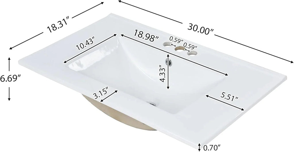 36 Bathroom Vanity with Single Sink Combo, Modern Undermount Bathroom Sink Cabinet with 2 Drawers and a Tip-Out Drawer, Freestanding Bathroom Vanities, Soft Closing, Solid Wood Frame