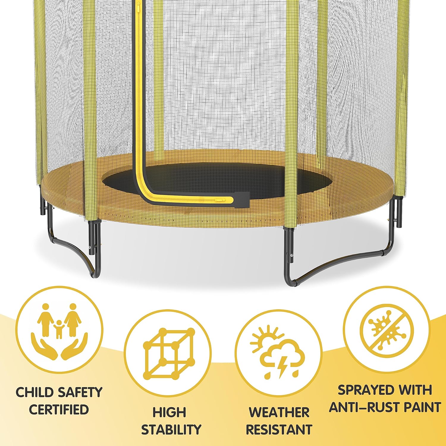 60 Kids Trampoline with Safety Enclosure Net, 5FT Toddler Indoor & Outdoor Trampoline/w Basketball Hoop - Parent-Child Interactive Game Fitness Trampoline Toy Gift for Boys and Girls Age 1-8