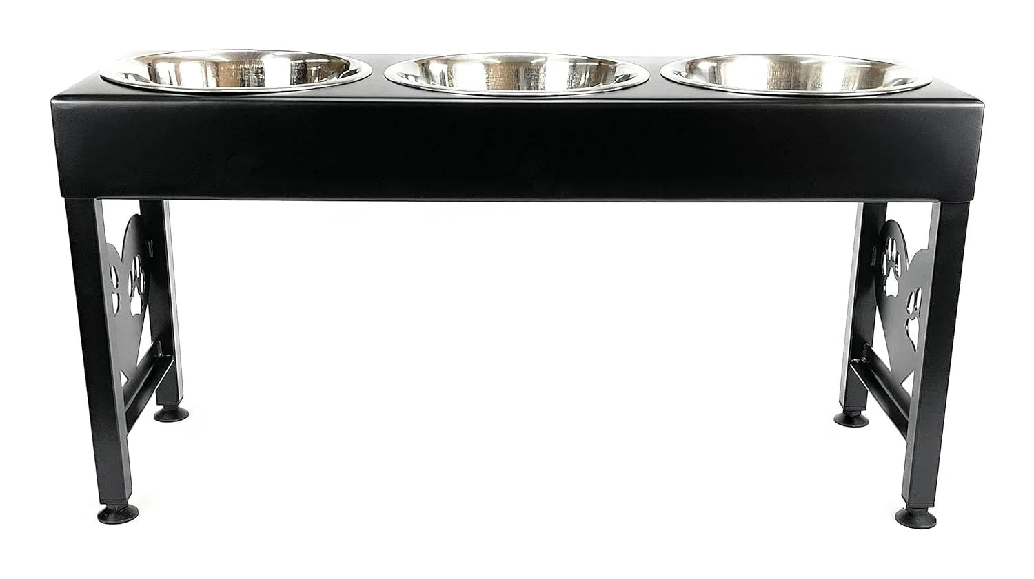 Pet Feeding Station Triple 3-Quart Metal Dog Bowl 16 Tall