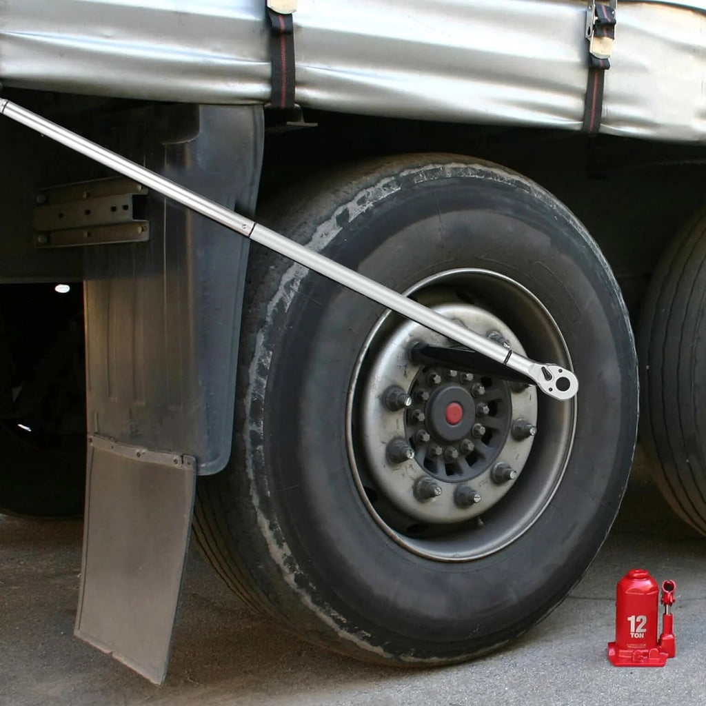 1-Inch Drive Click Torque Wrench, Dual-Scale Adjustable Torque Wrench Set with a Hex Key 200-1000ft.lb / 271-1356.7Nm