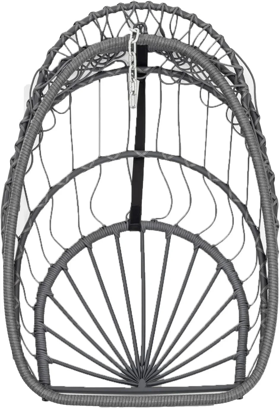 Yechen Indoor Outdoor Egg Hanging Chair with Stand, Patio Wicker Swing Egg Chair Indoor Swinging Chair Outdoor Hammock Egg Chair 350lbs Capacity for Patio Bedroom Balcony, Charcoal Grey (EG-001)