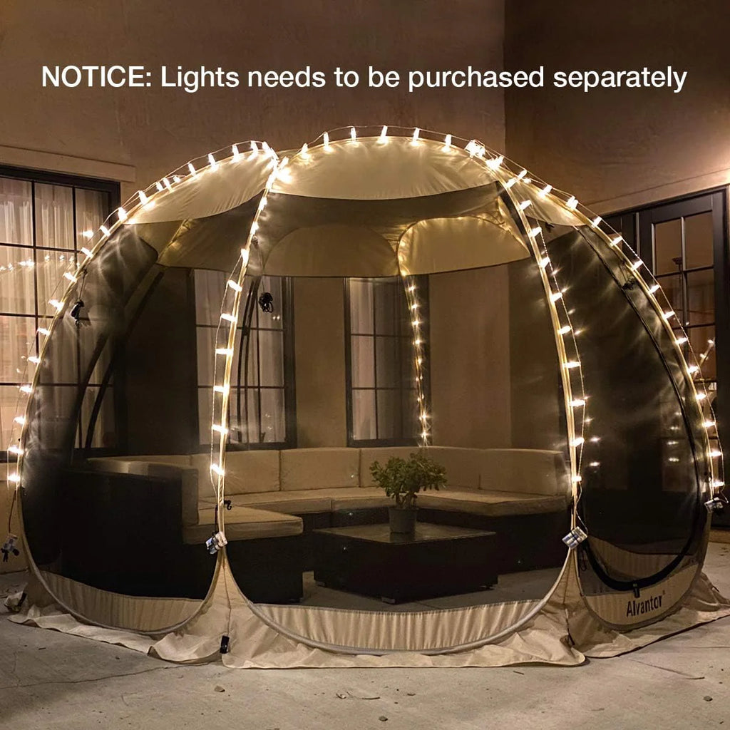 Screen House Room Camping Tent Outdoor Canopy Pop Up Sun Shade Shelter 8 Mesh Walls Not Waterproof Beige 12'x12' Patent Pending