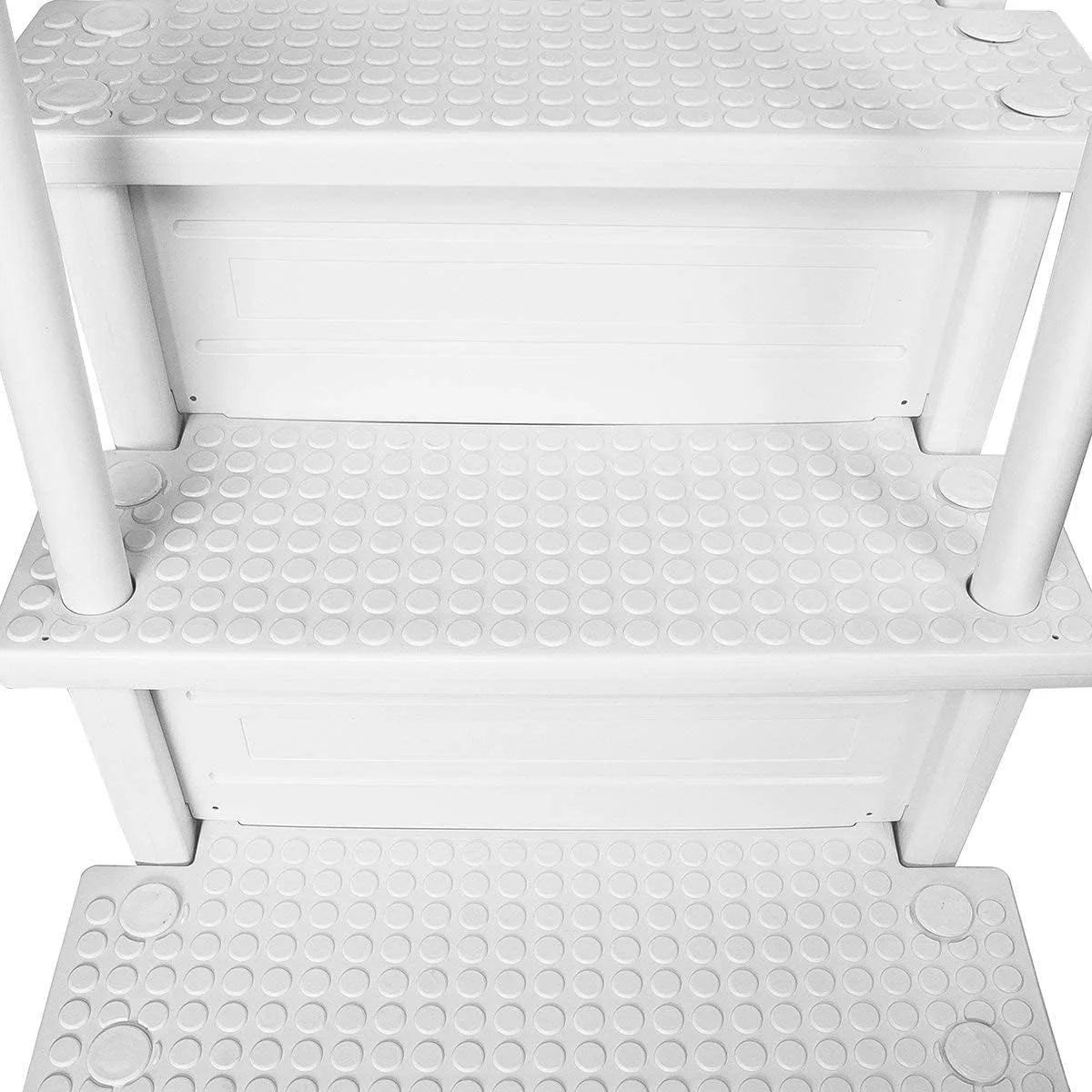 Select Anti-Slip in-Pool Steps | Gray | for Above Ground Swimming Pools | Can Mount to Decks 48 to 54 H | Safety Stairs Capacity Up to 300 lbs