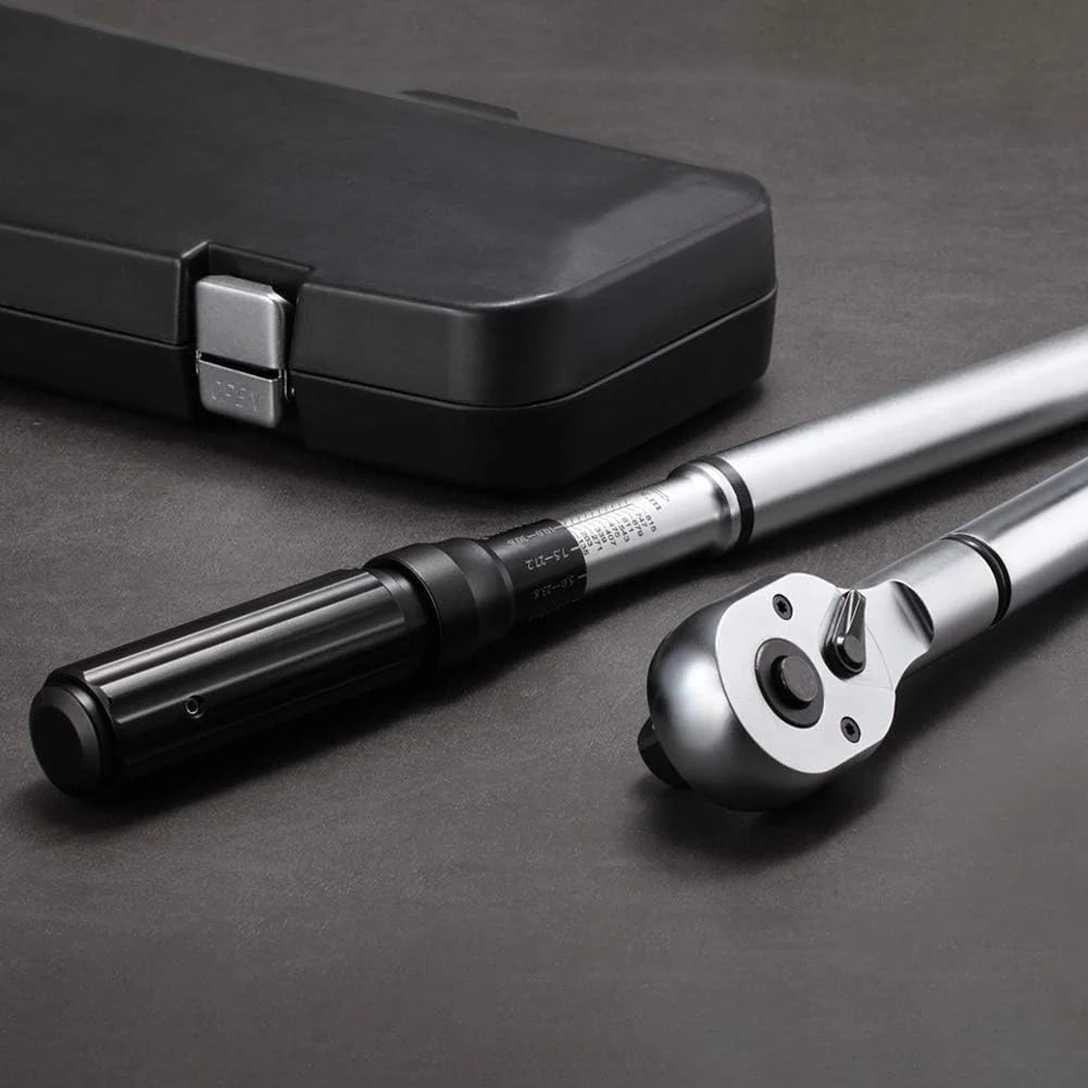1-Inch Drive Click Torque Wrench, Dual-Scale Adjustable Torque Wrench Set with a Hex Key 200-1000ft.lb / 271-1356.7Nm