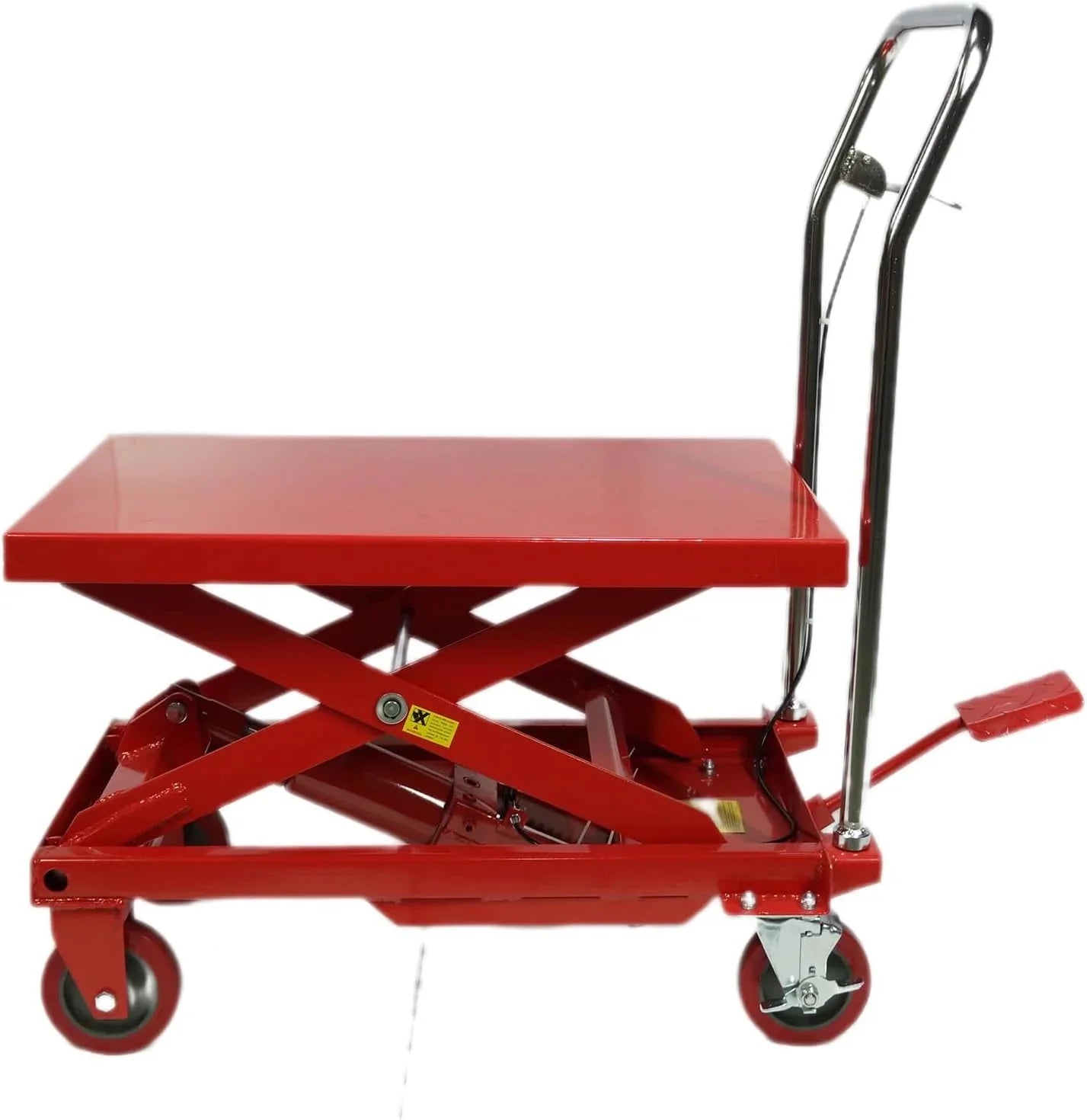 500LBS Hydraulic Lift Table Cart, 30 Lifting Height., Double Scissor Lift Table with 4 Wheels and Non-Slip Pad, Hydraulic Scissor Lift Table for Material Handling and Transportation