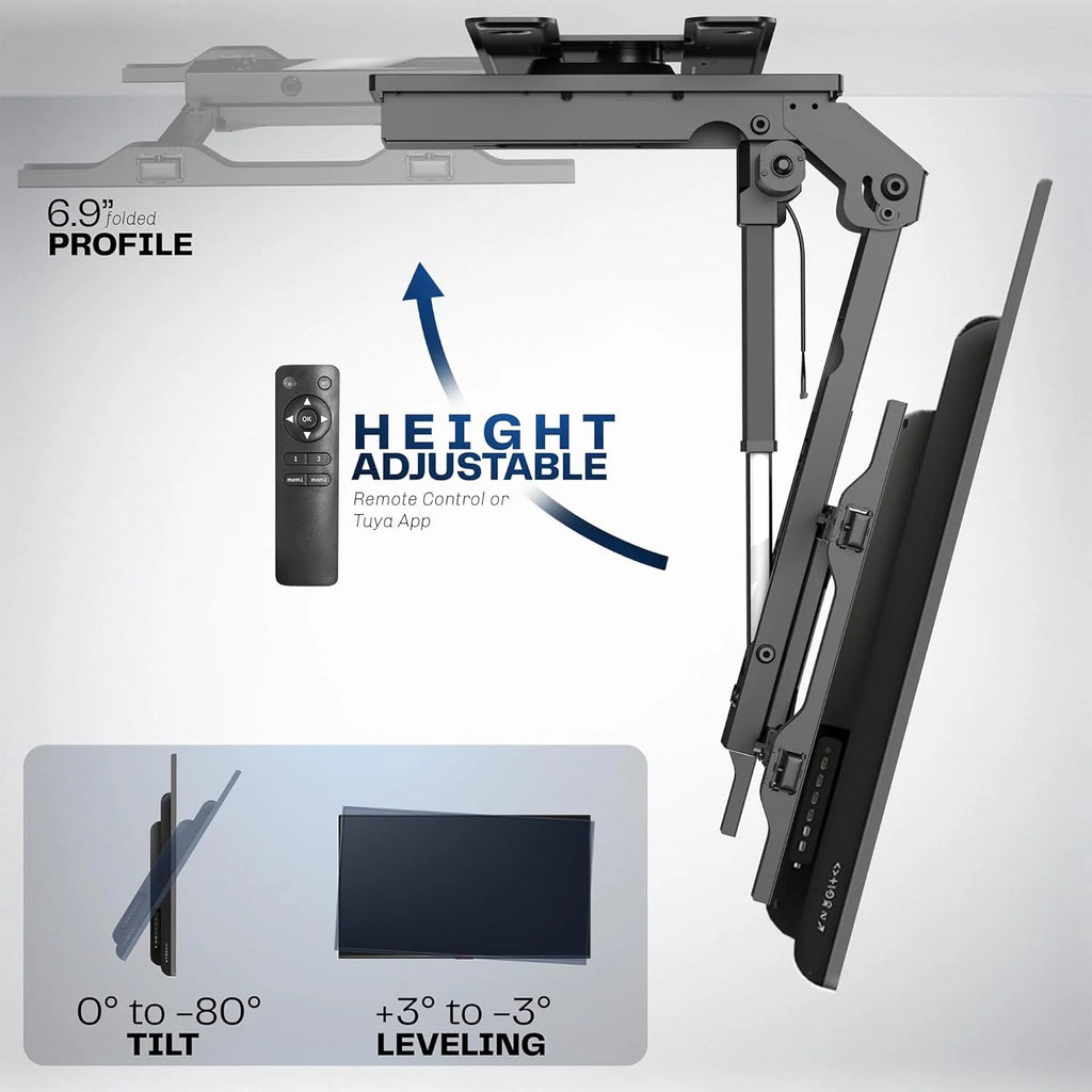 VIVO Electric Ceiling TV Mount, 37–70, Motorized, App Control, Black