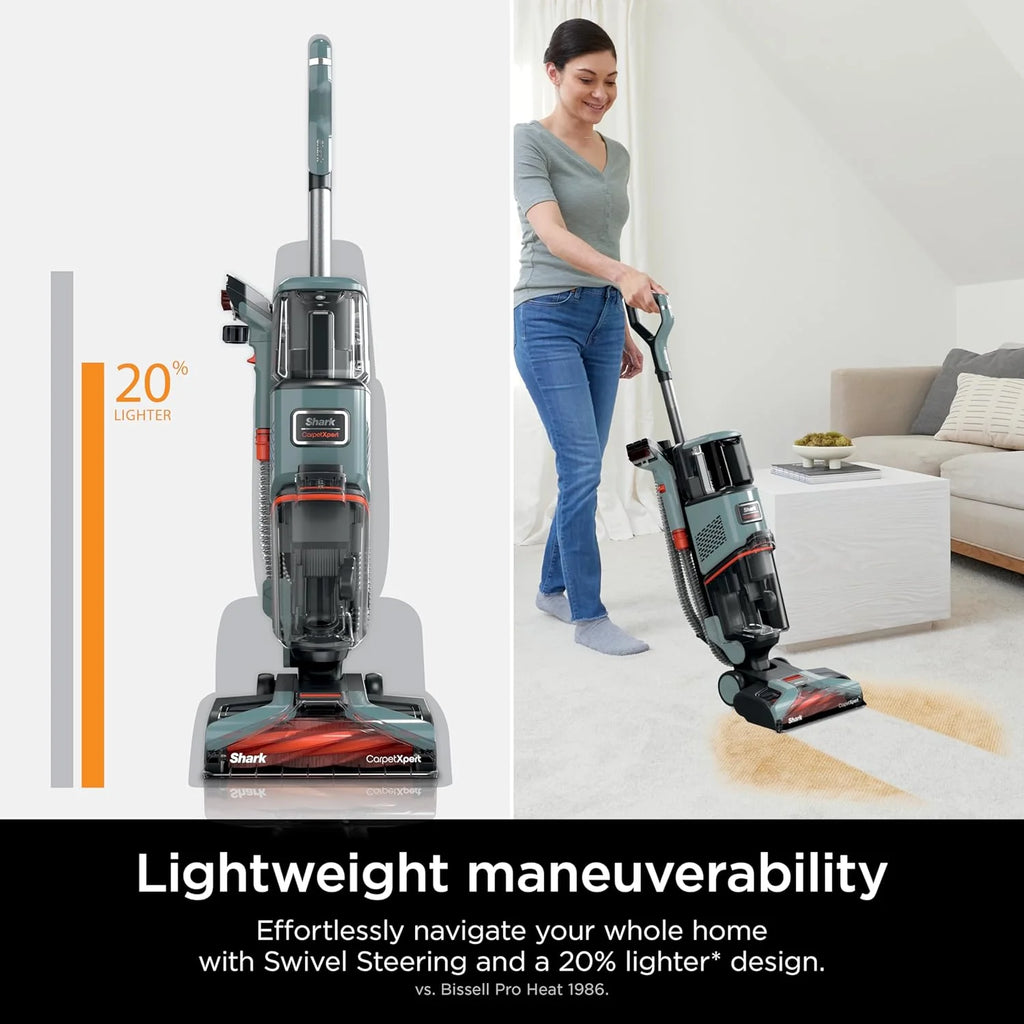 Shark CarpetXpert EX201 Carpet Cleaner, Cyan – Deep Cleaning with StainStriker, Perfect for Pets, Includes Spot & Stain Remover Tools
