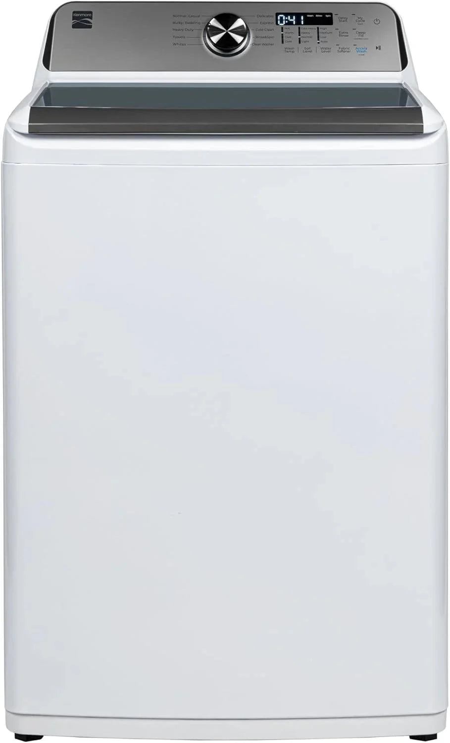 4.5 cu. ft. Top Load Washer with Triple Action Impeller for Tough Dirt & Stains-Reduce Laundry Time with Accela and Express Wash-LED, White