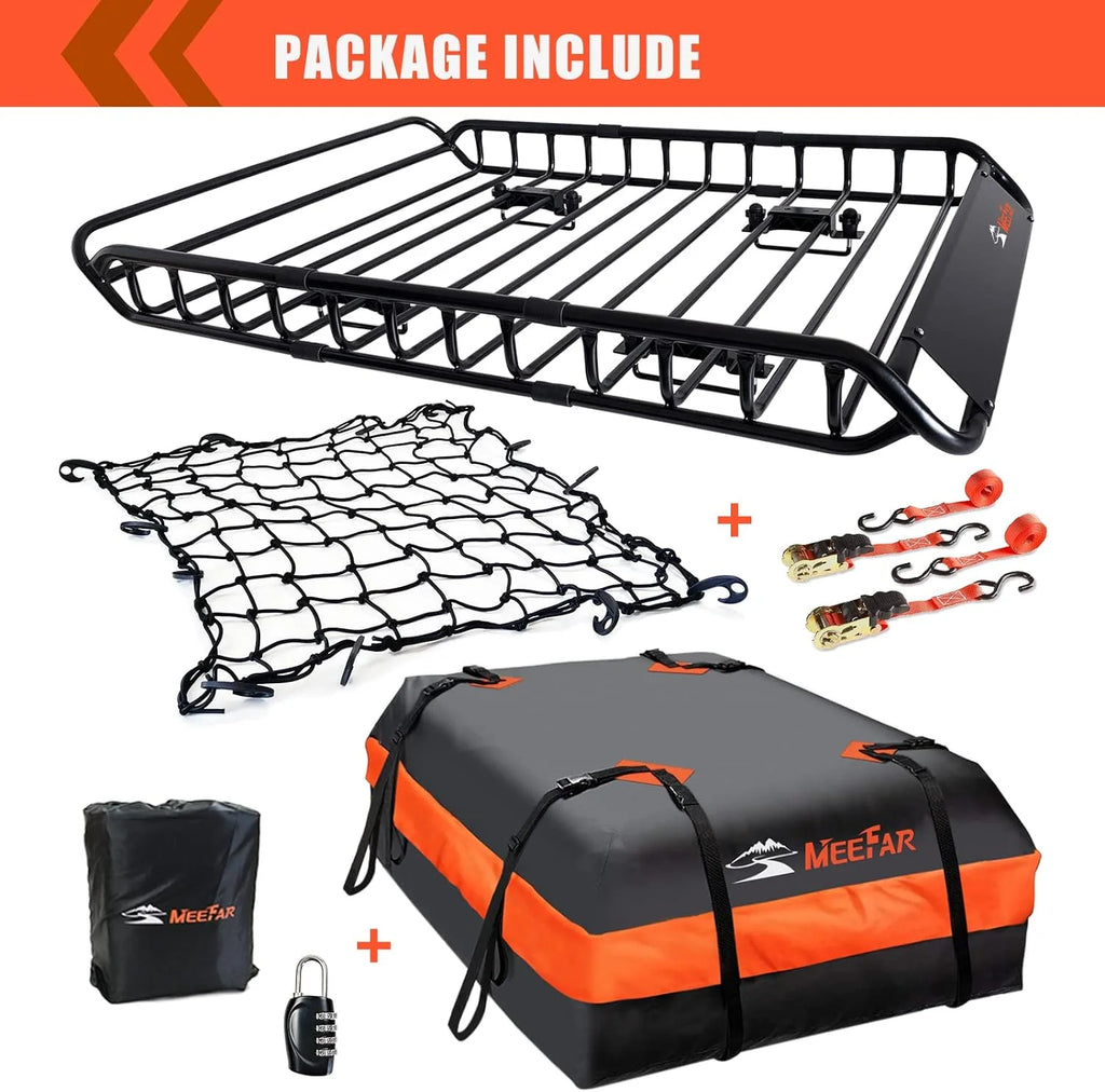 Roof Rack Universal Roof Basket 51 X 36 X 5 + Waterproof Bag