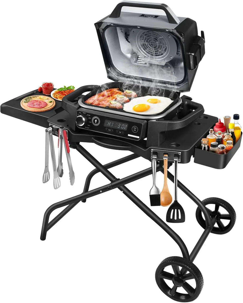 Collapsible Grill Stand for Ninja Woodfire Grill, Traeger, Pit Boss, and 22 Blackstone Griddle