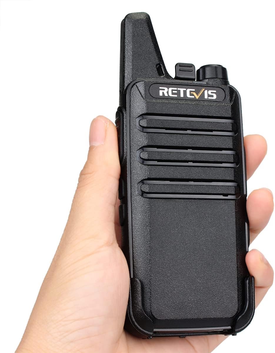 Talkies Mini, Rechargeable Two Way Radio Long Range, 2 Way Radio Small, Portable VOX, for Business Commercial Work School Church Restaurant (20 Pack,Black)