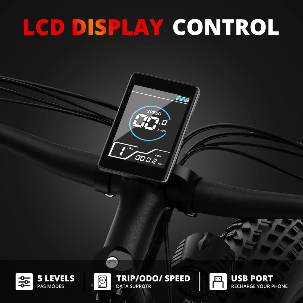 AMYET EB26 750W 720WH UL2849 Electric Bike Mountain Bicycle E Bike 26 Fat Tire 20MPH for Adult