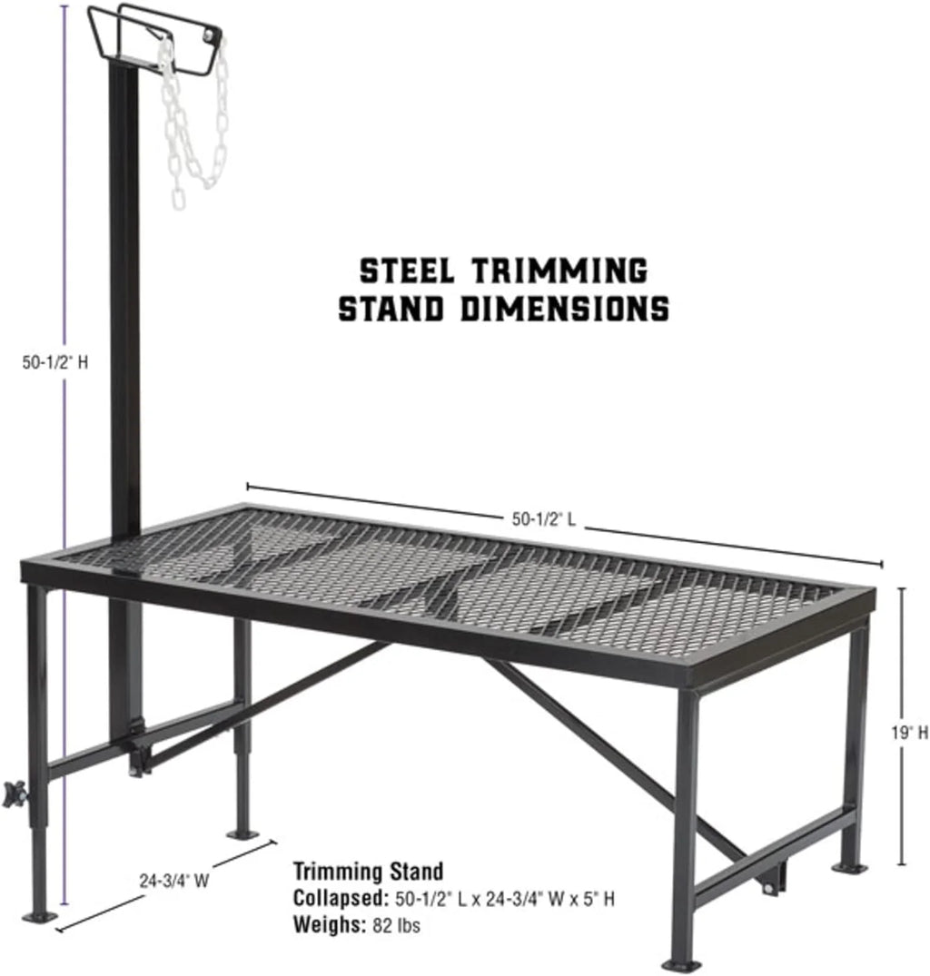 Weaver Leather Livestock Steel Trim Stand - Adjustable and Durable Trimming Stand for Sheep, Goats, and Other Livestock - Wire Headpiece Holds Animals in Place During Grooming, Black, 1 Ct (Pack of 1)