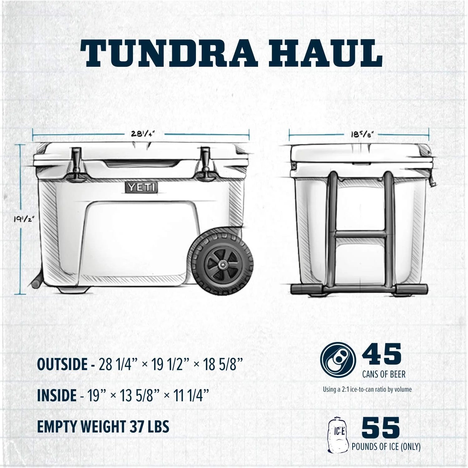 YETI Tundra Haul Wheeled Cooler, Navy