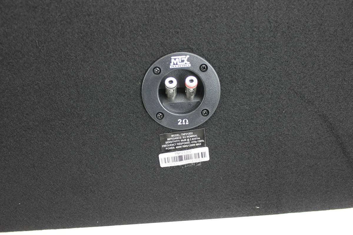MTX 12 Dual Loaded Car Subwoofer w/Sub Box, Amplifier, & QPower Wiring Kit