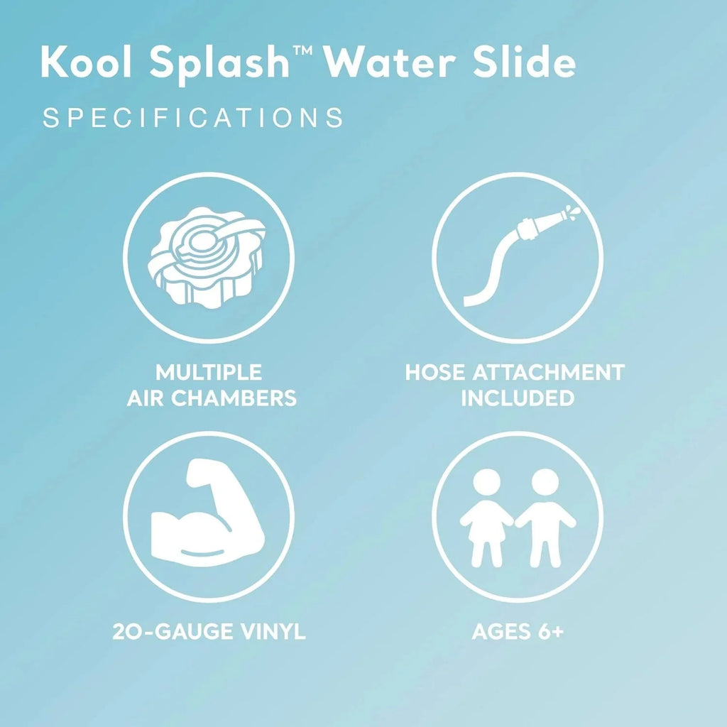 Intex Kool Splash Inflatable Water Slide Swimming Pool Play Center with Built in Sprayers for Kids and Adults, Ages 6 and Up, Blue