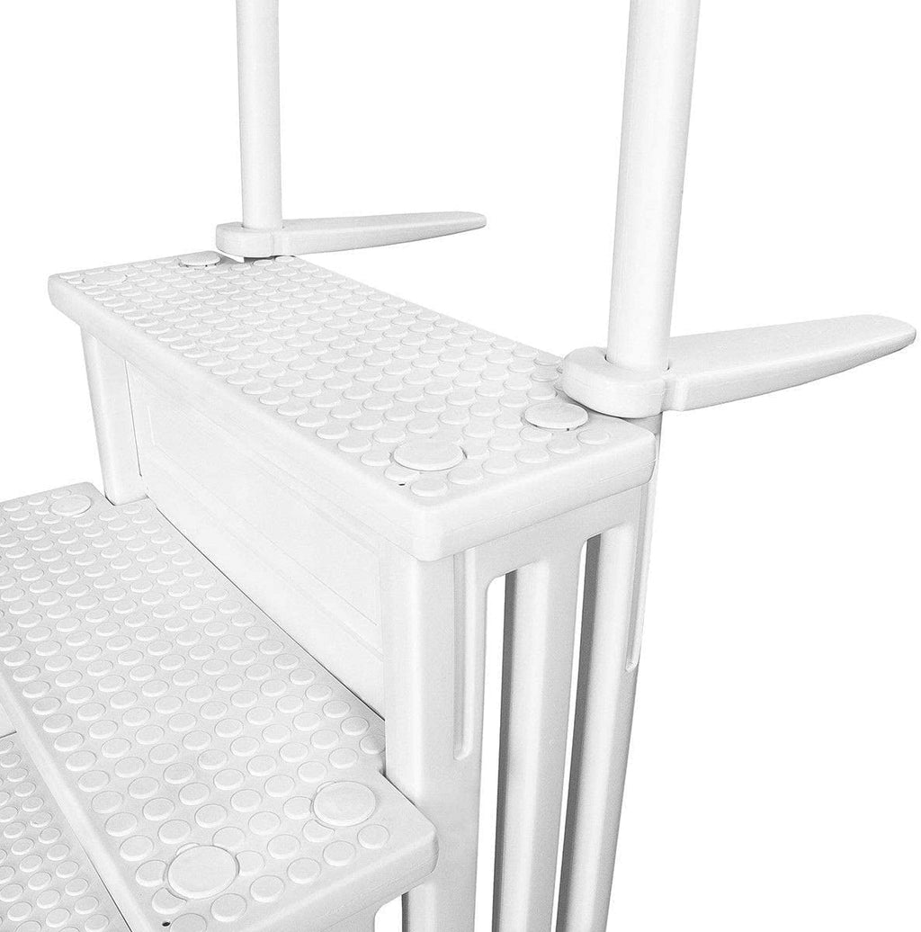 Select Anti-Slip in-Pool Steps | Gray | for Above Ground Swimming Pools | Can Mount to Decks 48 to 54 H | Safety Stairs Capacity Up to 300 lbs
