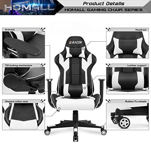 Homall Gaming Chair, Office Chair High Back Computer Chair Leather Desk Chair