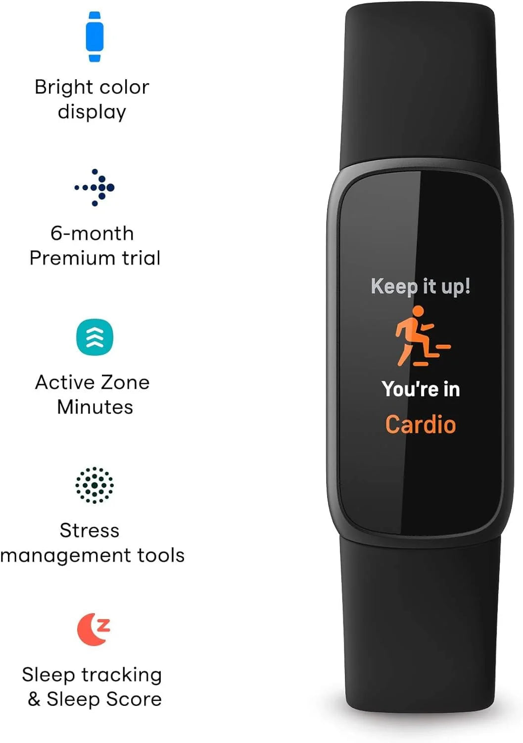 Fitness and Wellness-Tracker with Stress Management, Sleep-Tracking and 24/7 Heart Rate, One Size S L Bands Included, Lunar White/Soft Gold Stainless Steel, 1 Count