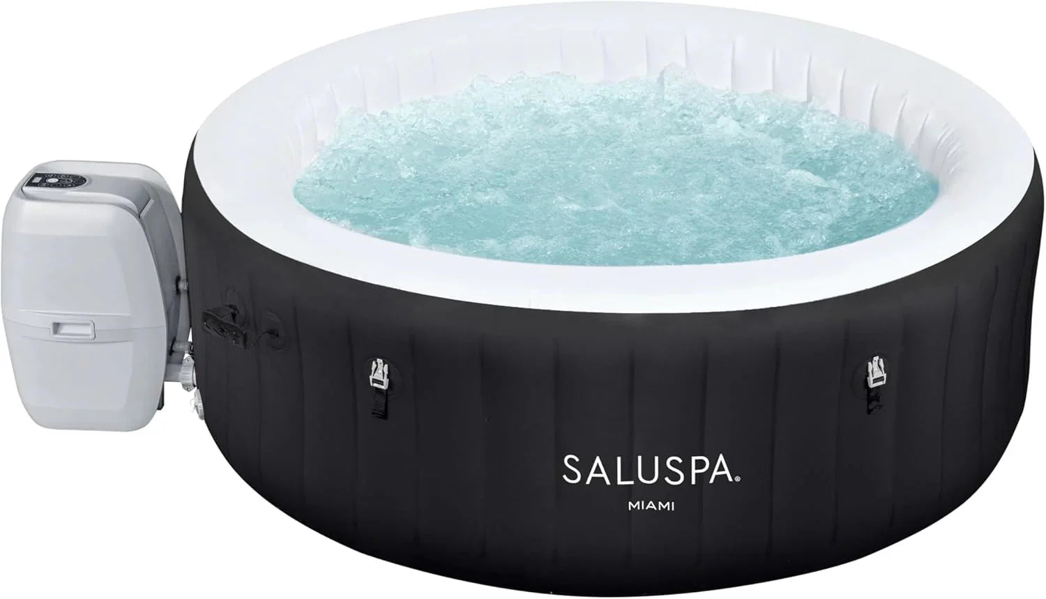 Inflatable Hot Tub Spa (71 x 26) | Portable Hot Tub with 2 Covers (1 Energy-Efficient Thermal Cover and 1 Standard Cover) | Fits Up to 2-4 Persons | Black