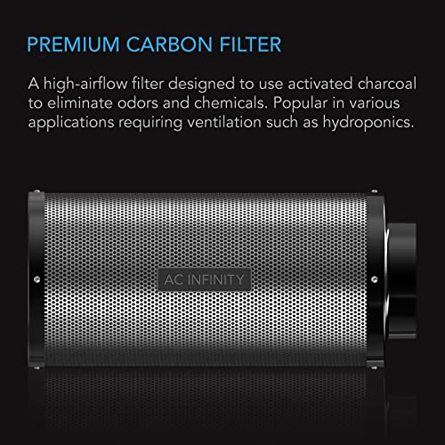 AC Infinity Air Carbon Filter 12 with Premium Australian Virgin Charcoal, for Inline Duct Fan