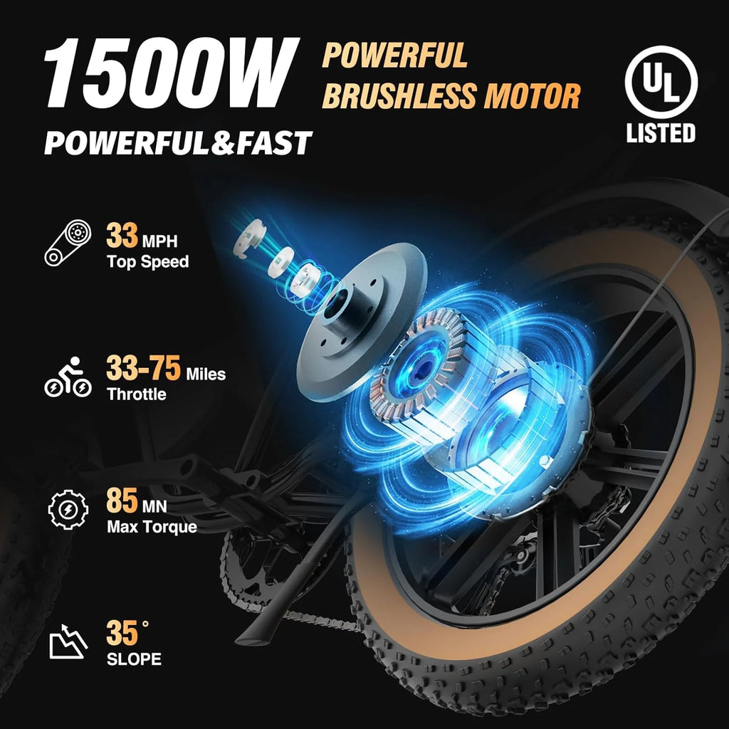 Electric Bike Q20, 2000W, 37Mph, 20 Fat Tires