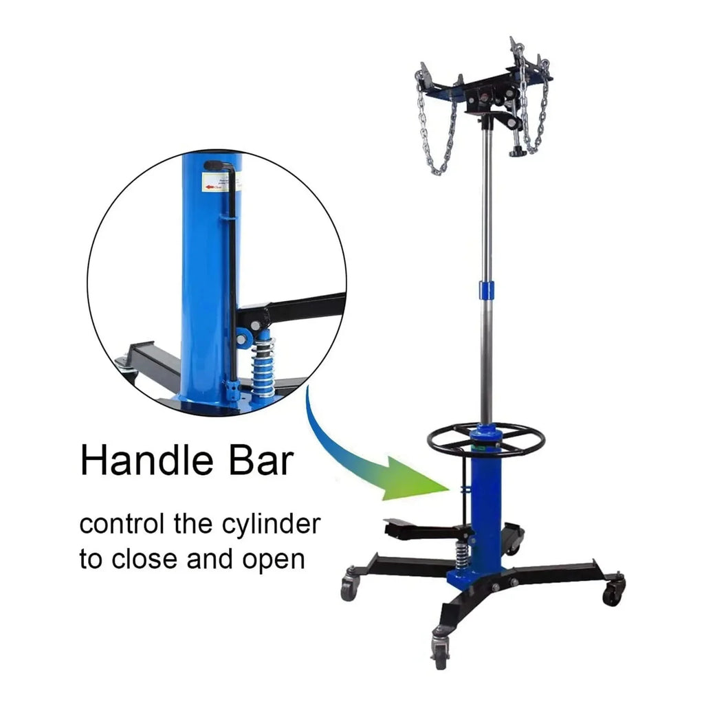 1660 Pounds Hydraulic Car Transmission Jack Vertical Lift with 360° Swivel Wheel Pedal ,Blue,33-70(0.75Ton)