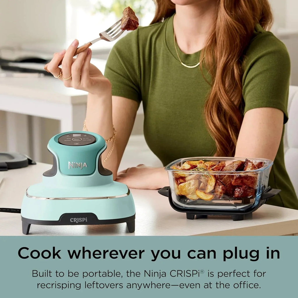 Ninja Crispi 4-in-1 Portable Glass Air Fryer Cooking System, 1500W, 4QT & 6-Cup TempWare Glass Containers with Storage Lids, Microwave, Freezer & Dishwasher Safe
