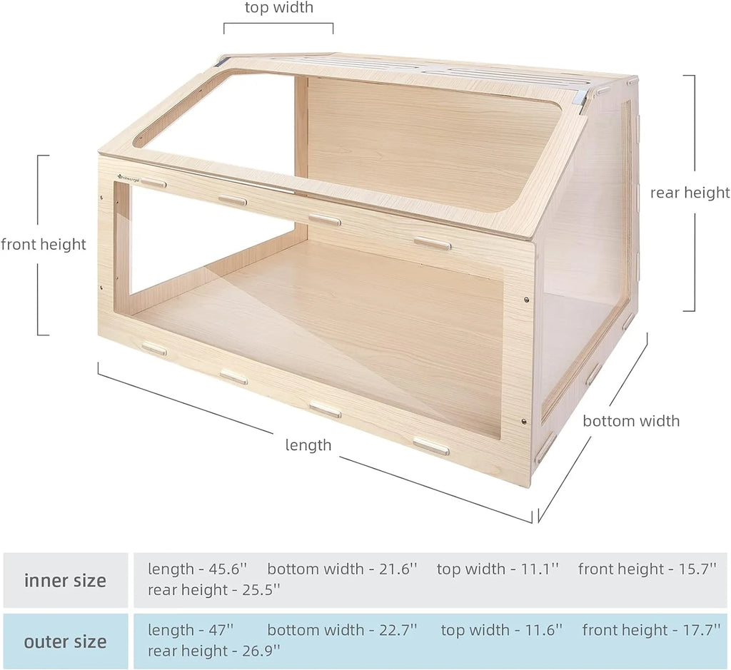 Hamster Cage W/Oblique Opening Cage Door - MDF Aspen Small Animal Cage for Syrian Hamsters Degus or Other Similar-Sized Pets (Medium - 40.7 x 22.7 x 22.9 inches, Burlywood)