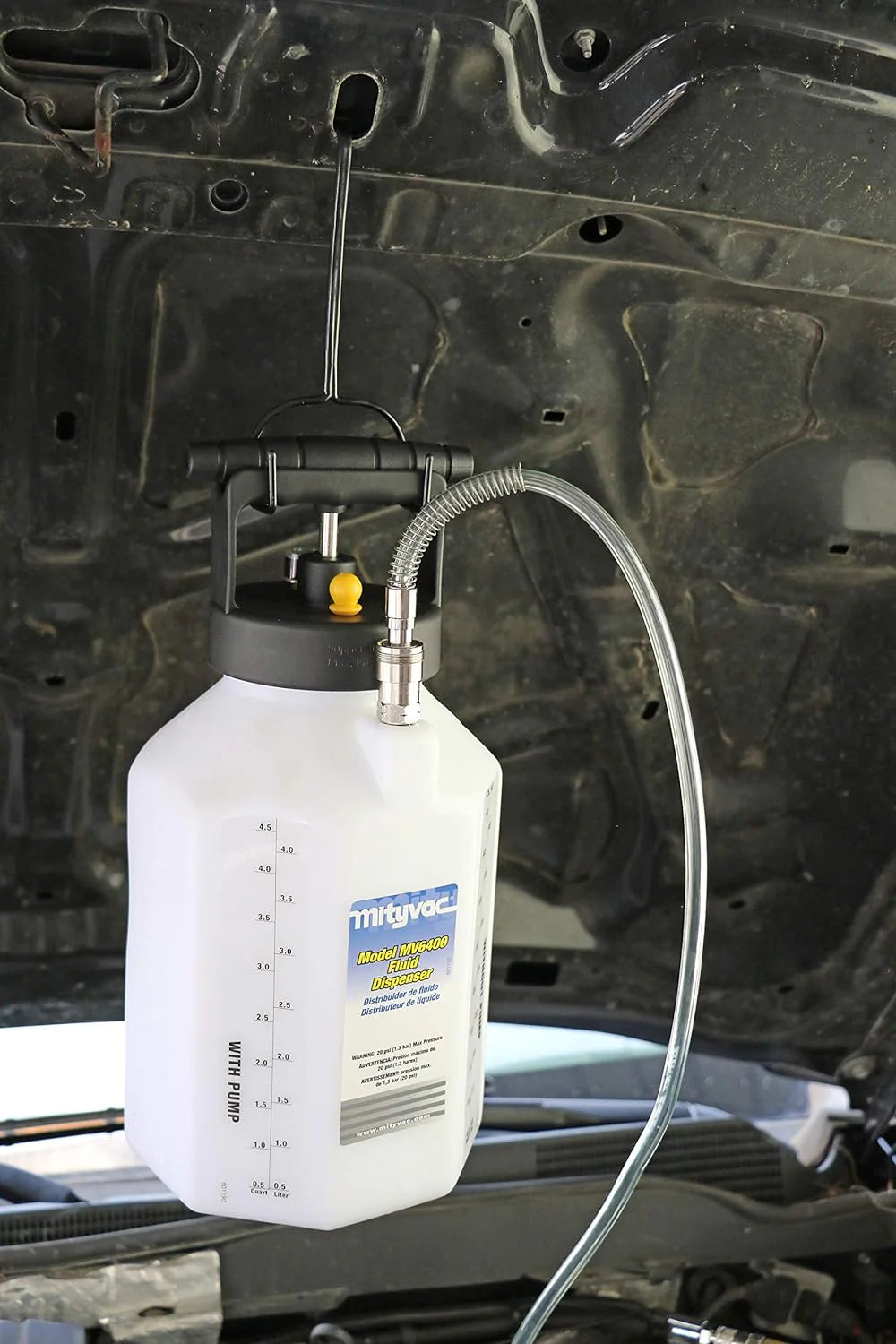 MV6840 Professional Hydraulic Brake and Clutch Pressure Bleeding System, Integrated Safety and Pressure Relief Valve, 7 Master Cylinder Adapters and Storage Case