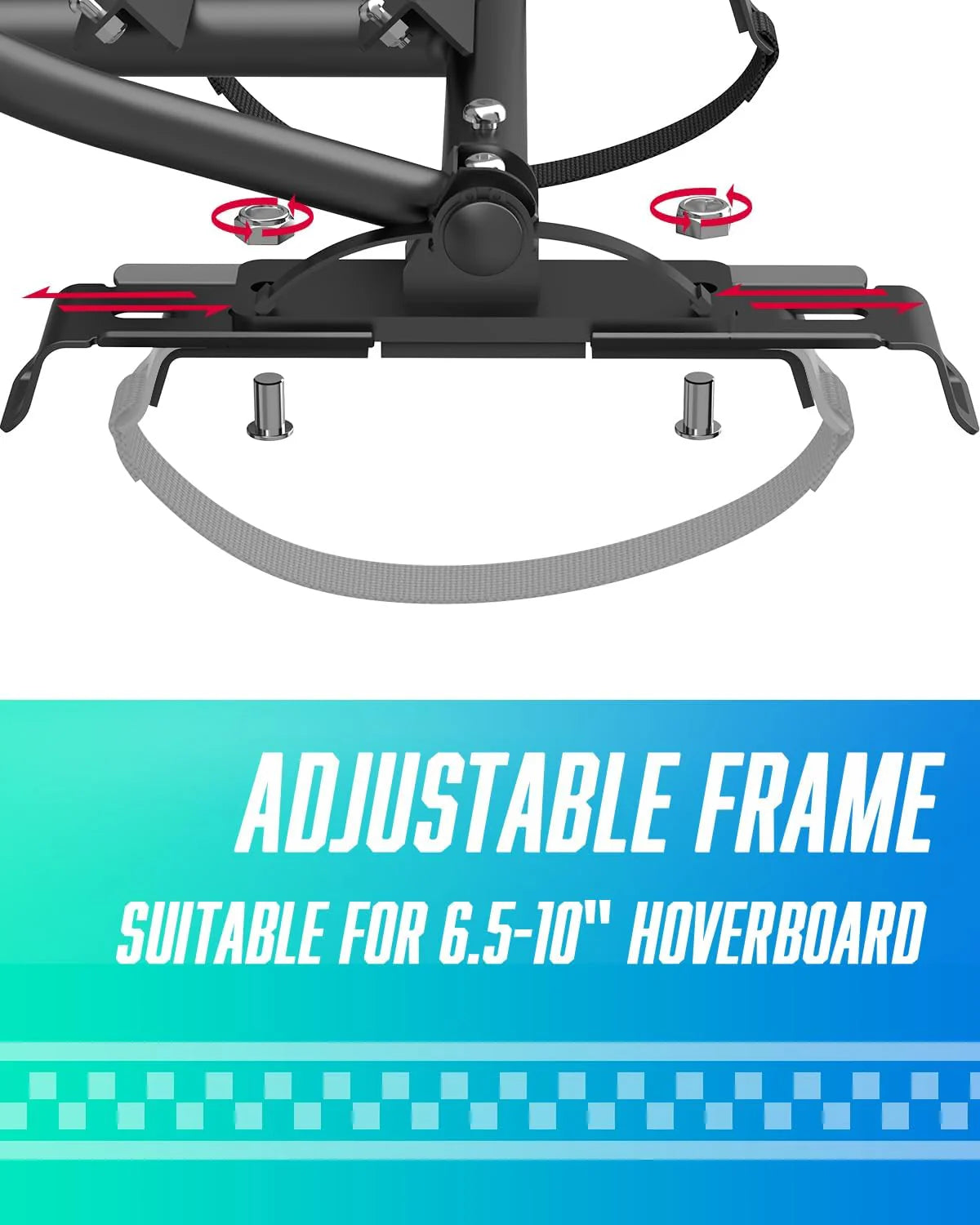 Hoverboard Go Kart with Rear Shock Absorption, Hoverboard Seat Attachment Accessory for 6 to 10 Hoverboard, Adjustable Frame Length & Off-Road Rubber Wheel (Not Including Hoverboard