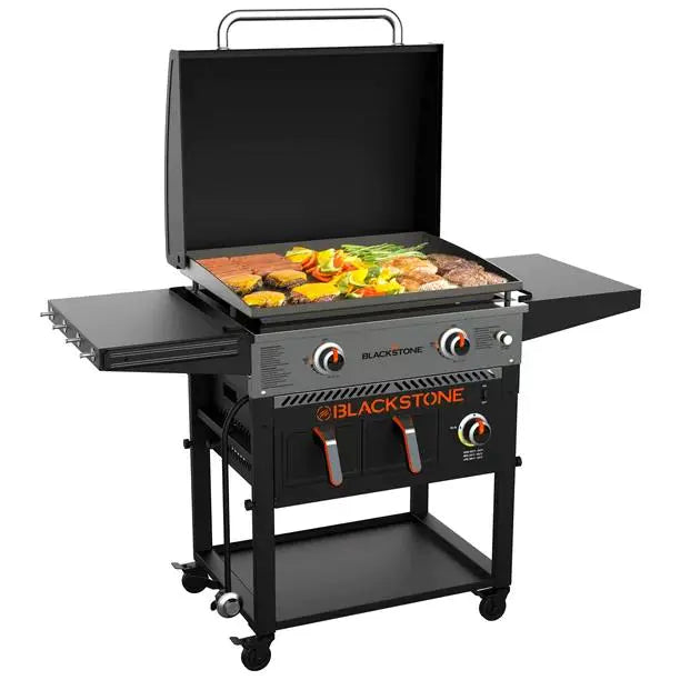 ??Clearance Sale??Blackstone 2-Burner 28 Griddle with Electric Air Fryer and Hood