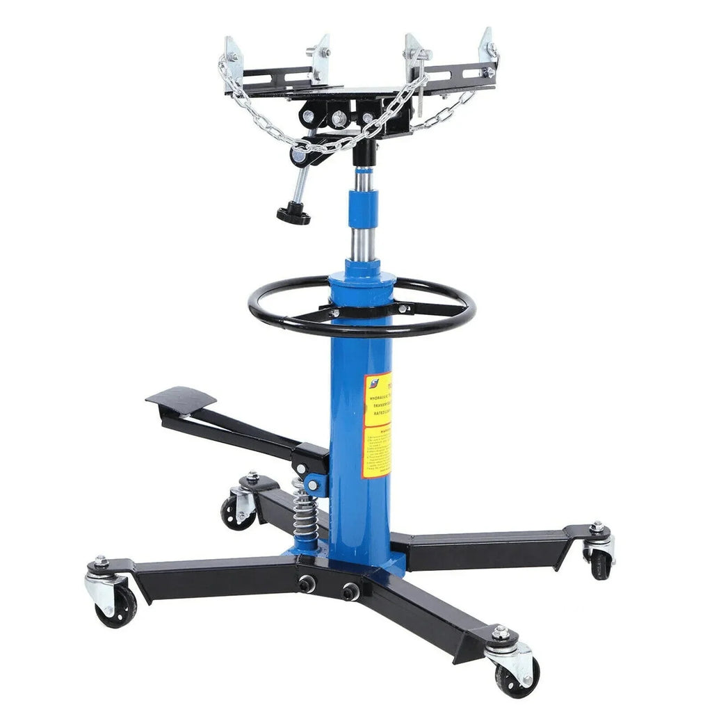 1660 Pounds Hydraulic Car Transmission Jack Vertical Lift with 360° Swivel Wheel Pedal ,Blue,33-70(0.75Ton)