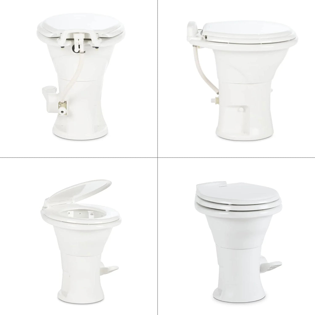 Dometic 310 RV Toilet, Oblong, PowerFlush, White