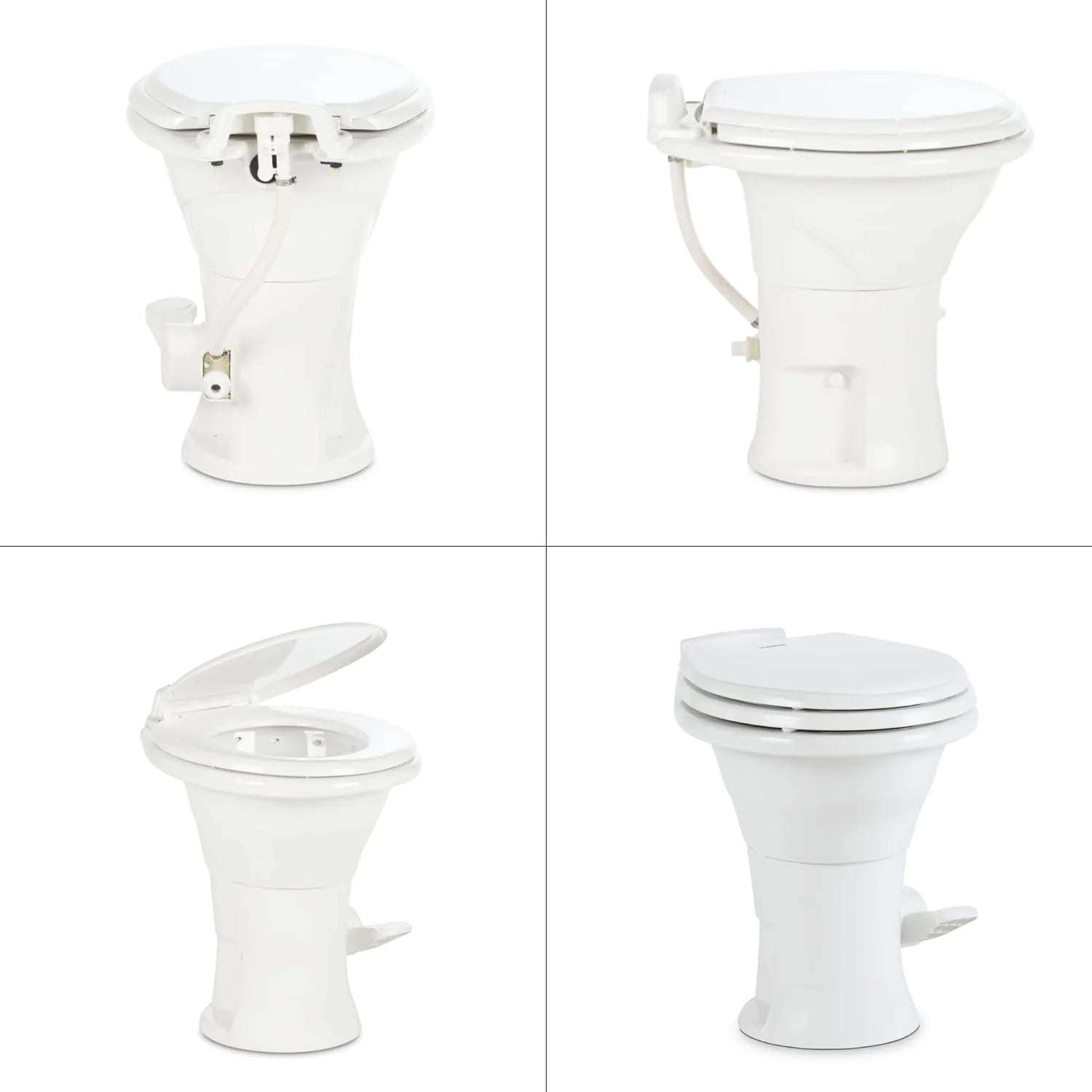 Dometic 310 RV Toilet, Oblong, PowerFlush, White