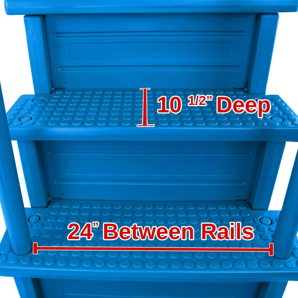 Select Anti-Slip in-Pool Steps | Gray | for Above Ground Swimming Pools | Can Mount to Decks 48 to 54 H | Safety Stairs Capacity Up to 300 lbs