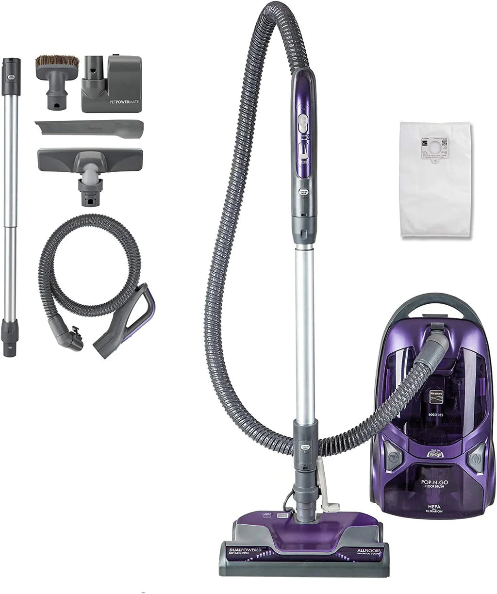Kenmore Pet Friendly Lightweight Bagged Canister Vacuum Cleaner with Extended Telescoping Wand, HEPA, 2 Motors, Retractable Cord, and 4 Cleaning Tools